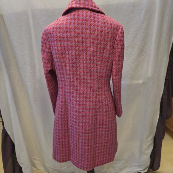 VINTAGE HAND STITCHED DOUBLE-BREASTED WOOL FEEL PINK COAT. WOMENS SMALL - Picture 2 of 16